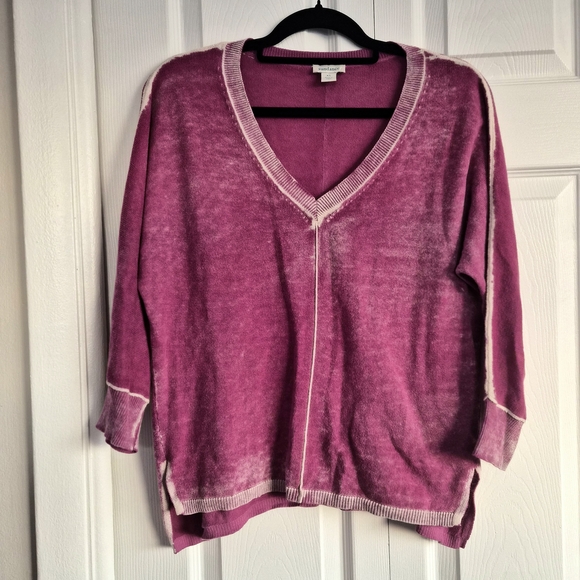 Sundance Catalog Relaxed Cece Washed Style V-neck Tunic Sweater Top Size XS - Picture 3 of 9